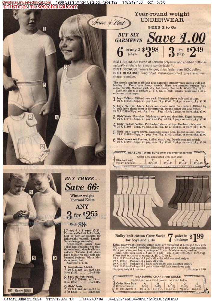 1969 Sears Winter Catalog, Page 192