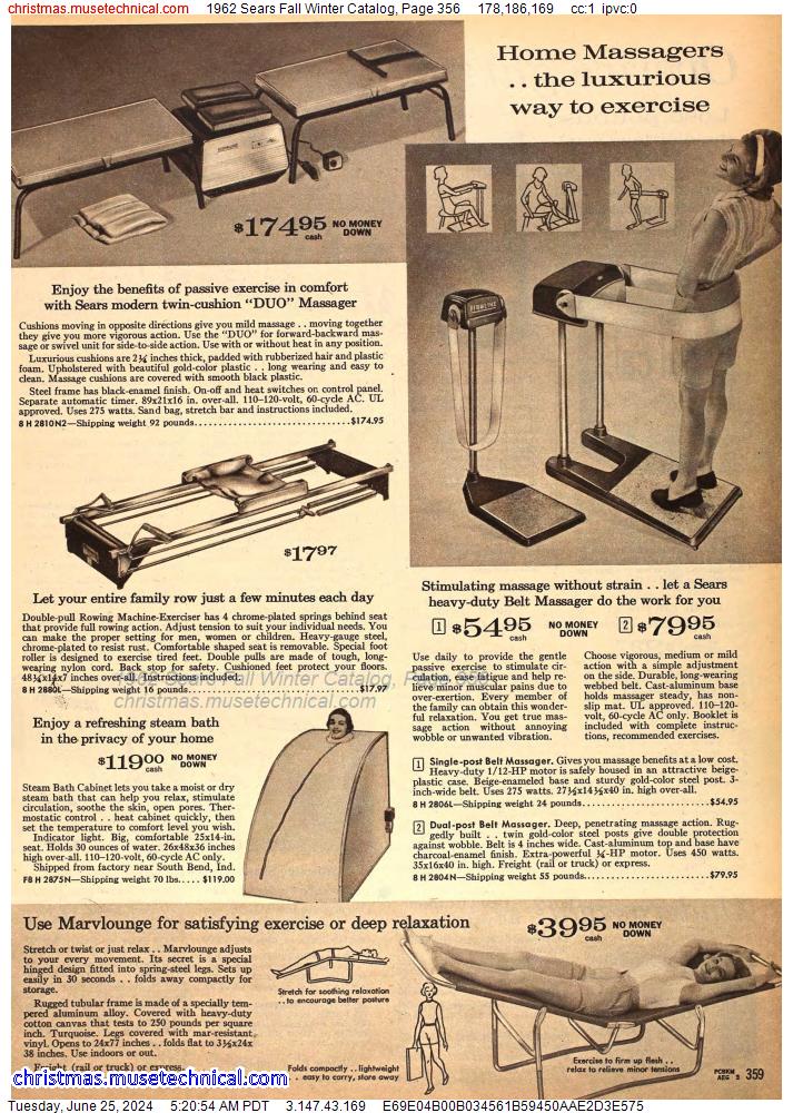 1962 Sears Fall Winter Catalog, Page 356