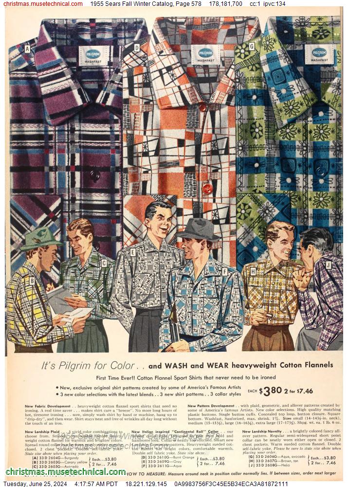 1955 Sears Fall Winter Catalog, Page 578