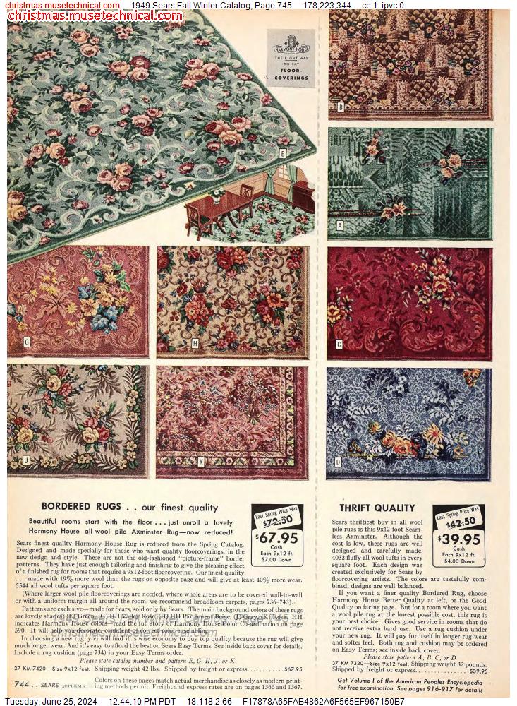 1949 Sears Fall Winter Catalog, Page 745
