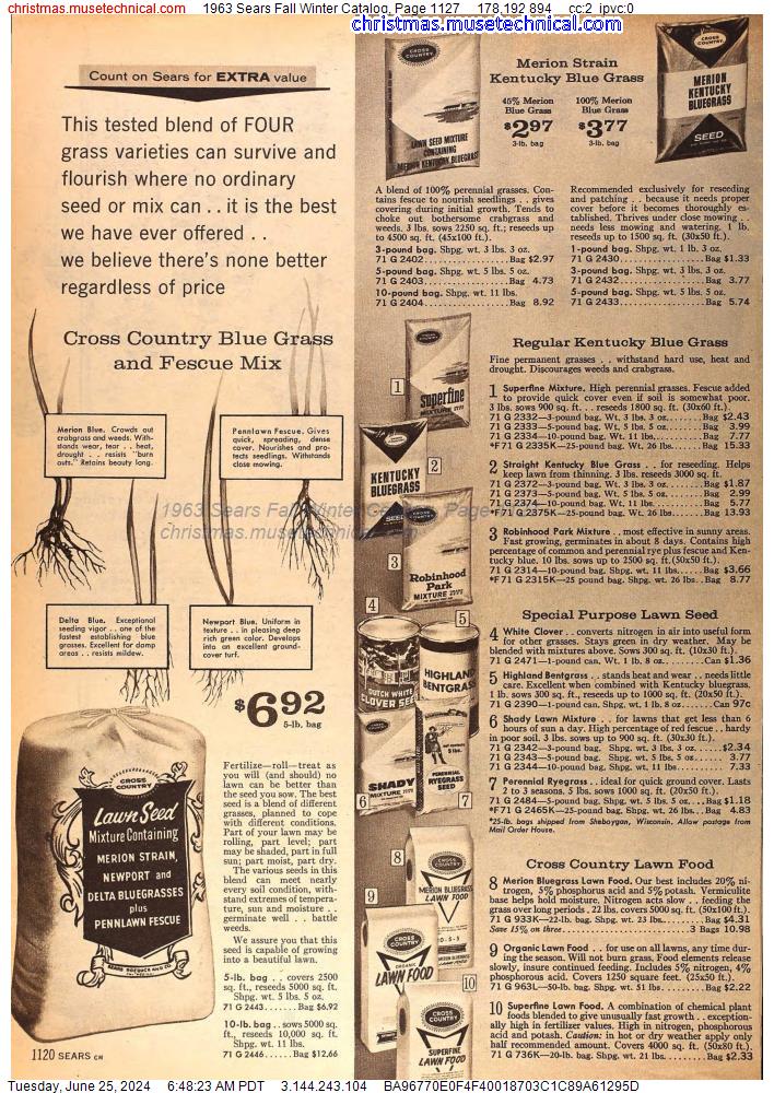 1963 Sears Fall Winter Catalog, Page 1127