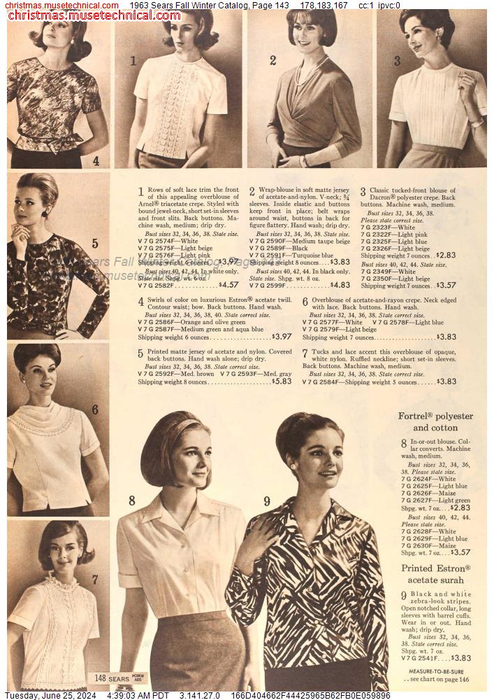 1963 Sears Fall Winter Catalog, Page 143