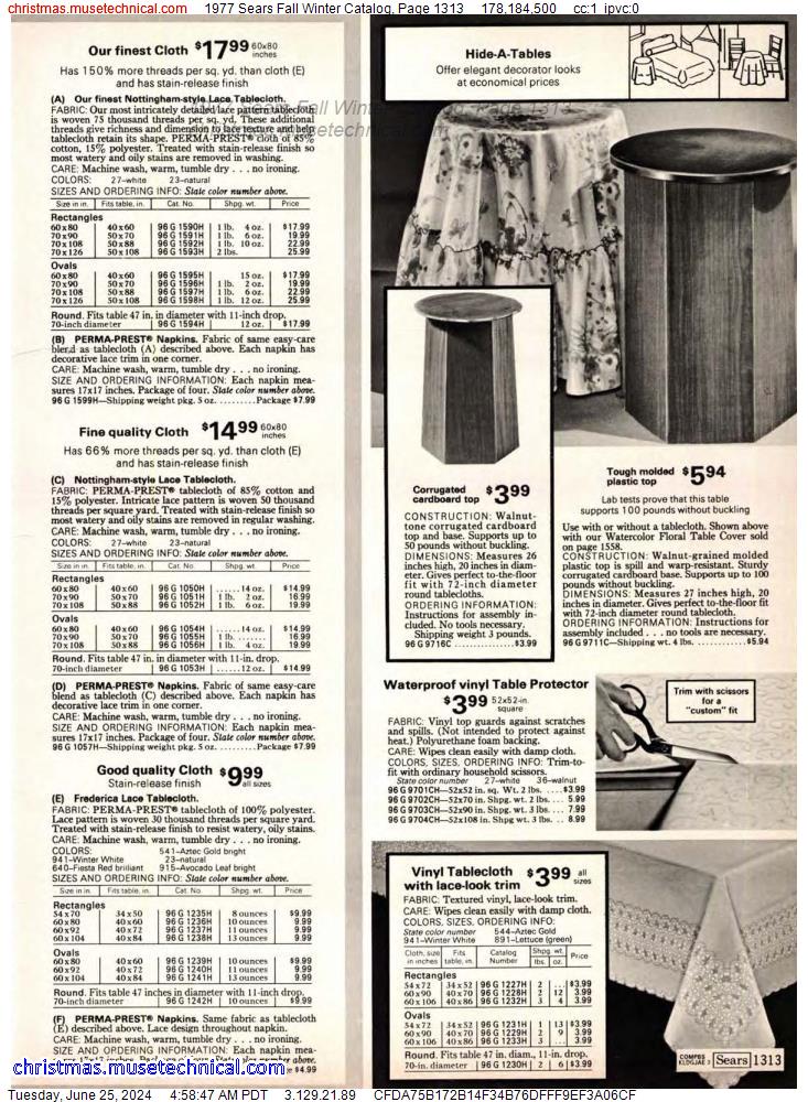 1977 Sears Fall Winter Catalog, Page 1313