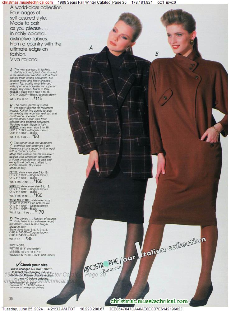 1988 Sears Fall Winter Catalog, Page 30