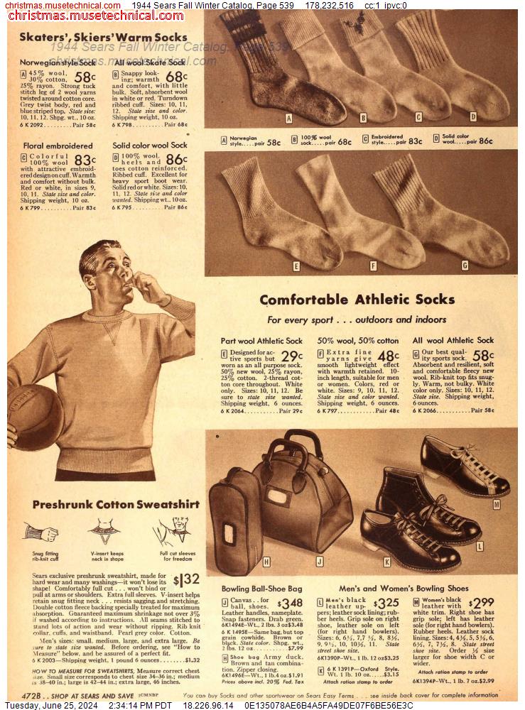 1944 Sears Fall Winter Catalog, Page 539