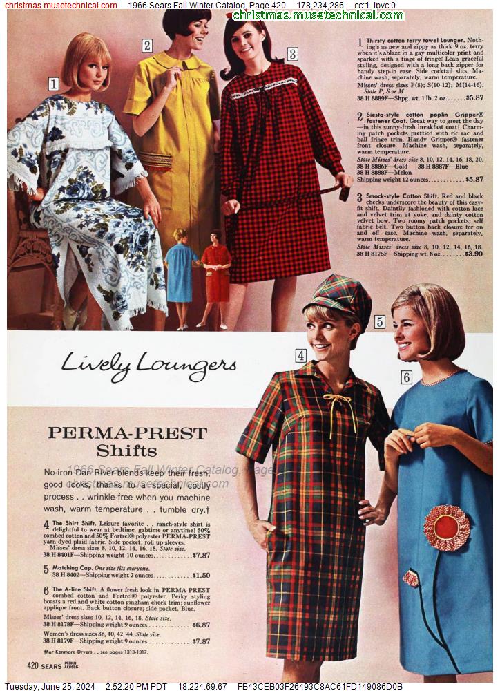 1966 Sears Fall Winter Catalog, Page 420