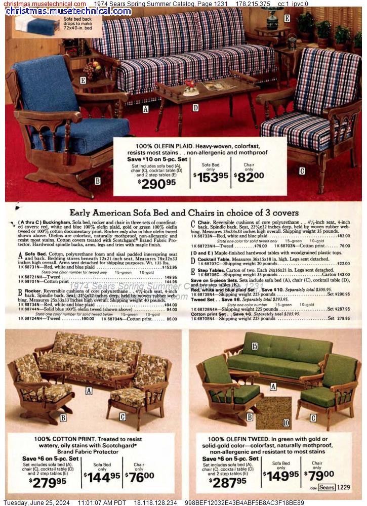 1974 Sears Spring Summer Catalog, Page 1231
