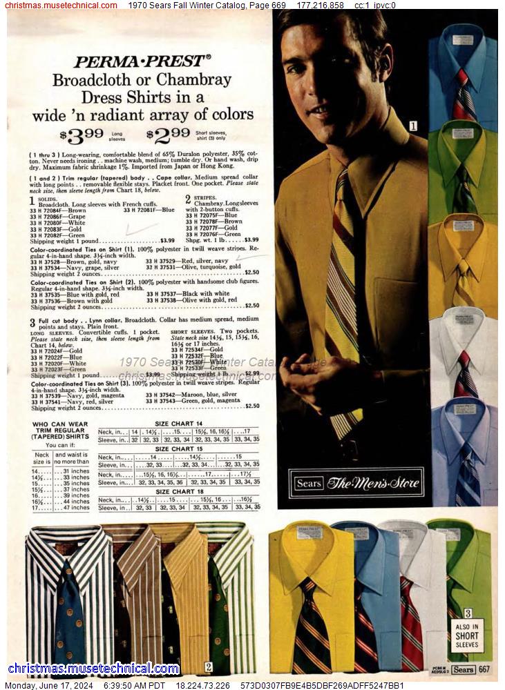 1970 Sears Fall Winter Catalog, Page 669