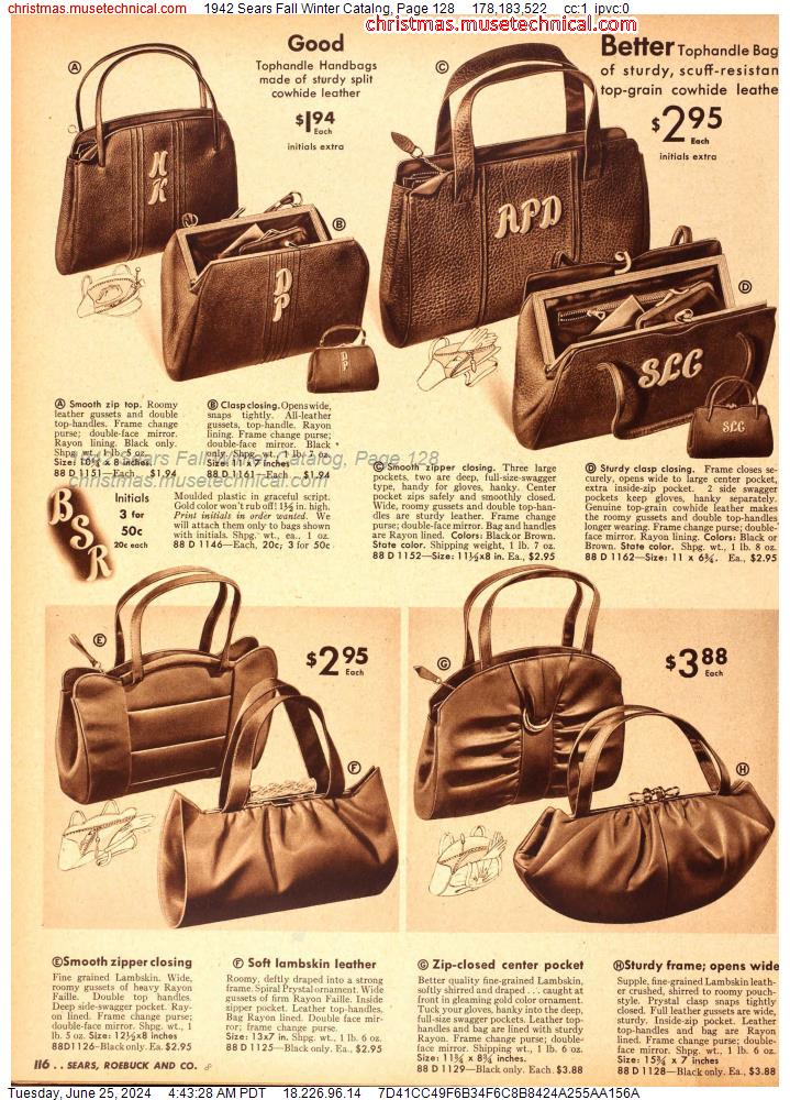 1942 Sears Fall Winter Catalog, Page 128