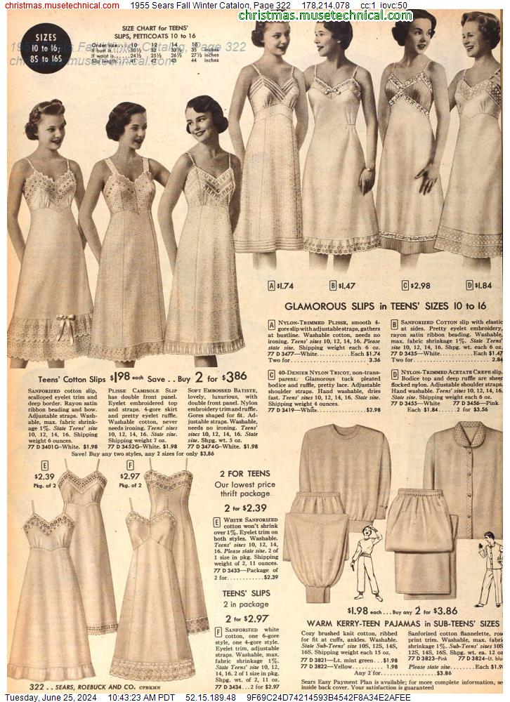1955 Sears Fall Winter Catalog, Page 322