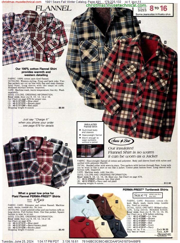 1981 Sears Fall Winter Catalog, Page 481