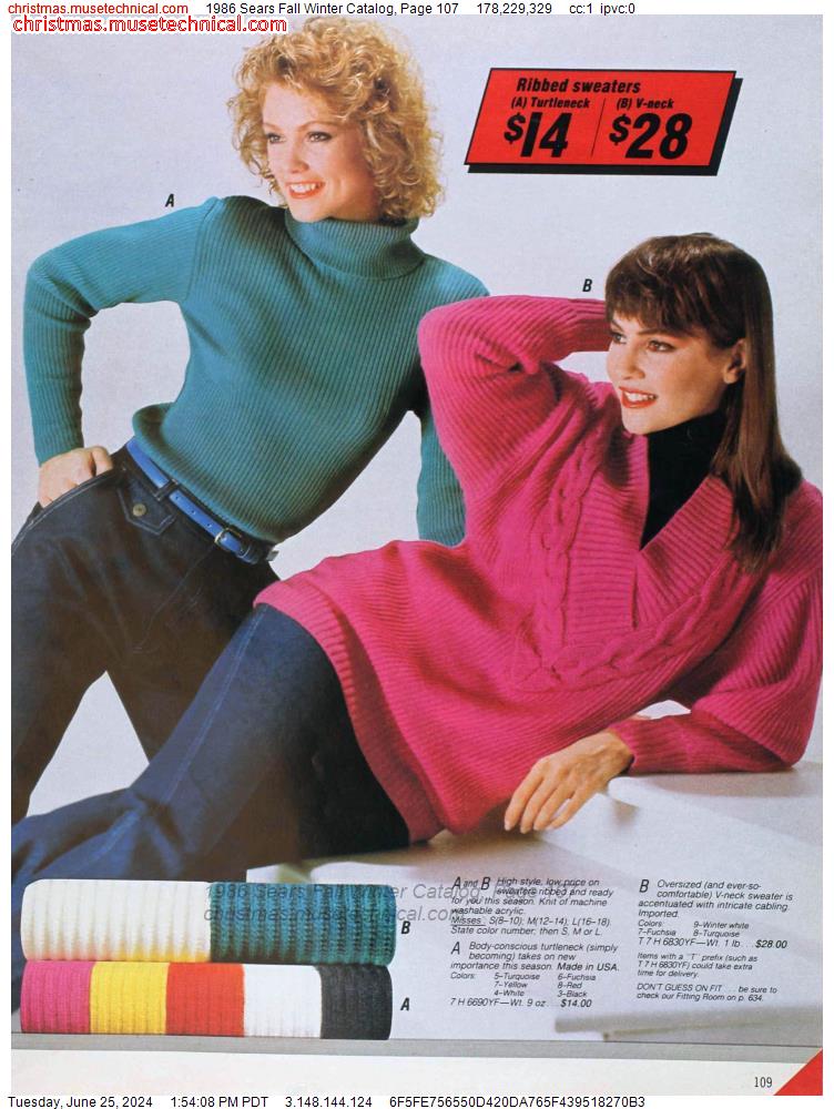 1986 Sears Fall Winter Catalog, Page 107
