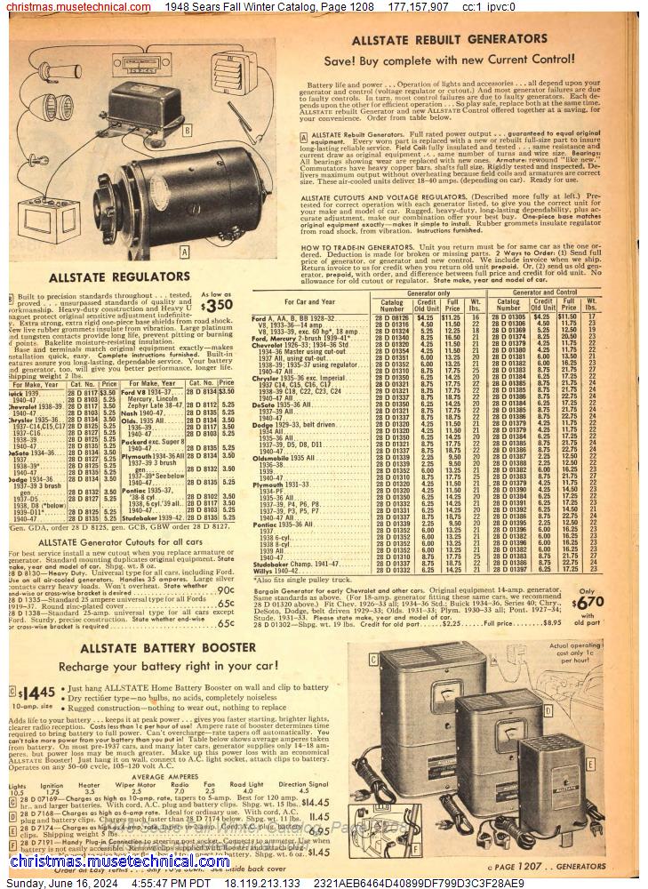 1948 Sears Fall Winter Catalog, Page 1208