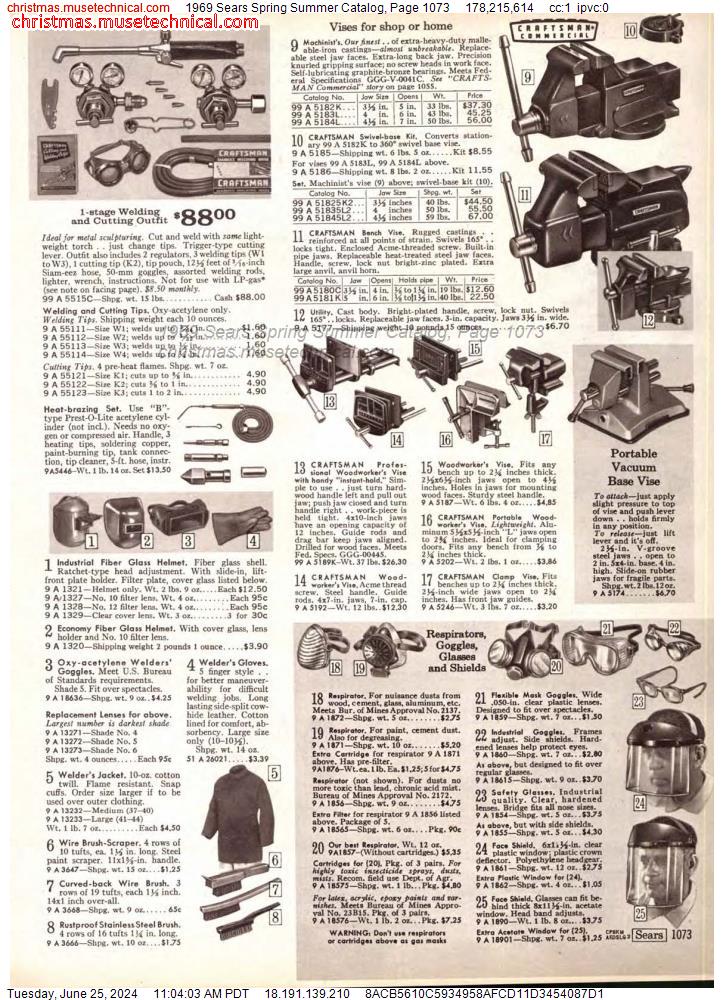 1969 Sears Spring Summer Catalog, Page 1073