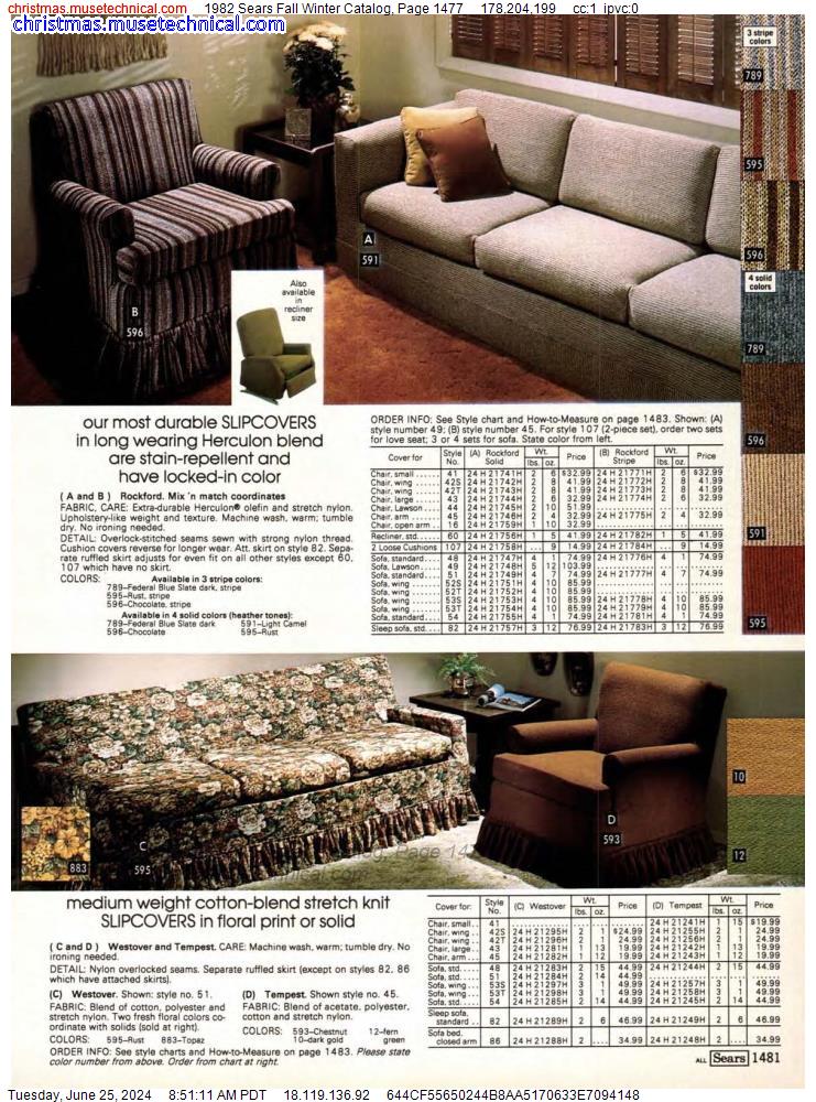 1982 Sears Fall Winter Catalog, Page 1477