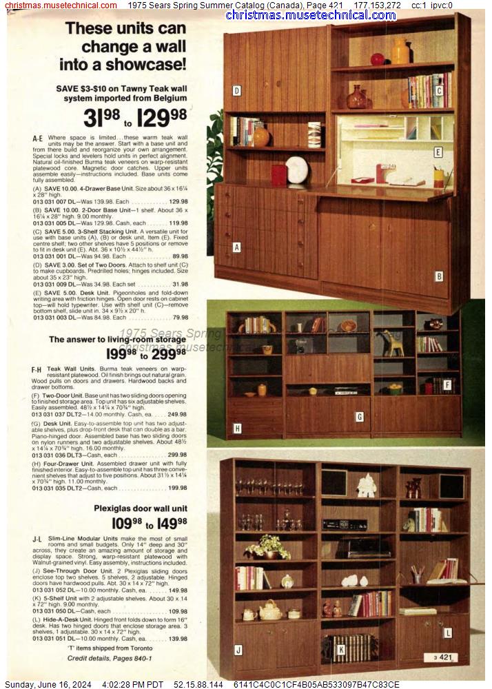 1975 Sears Spring Summer Catalog (Canada), Page 421