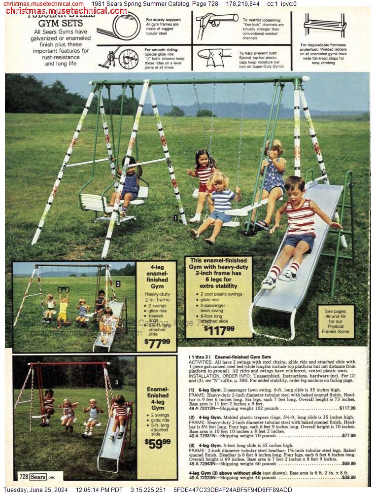 1981 Sears Spring Summer Catalog, Page 728