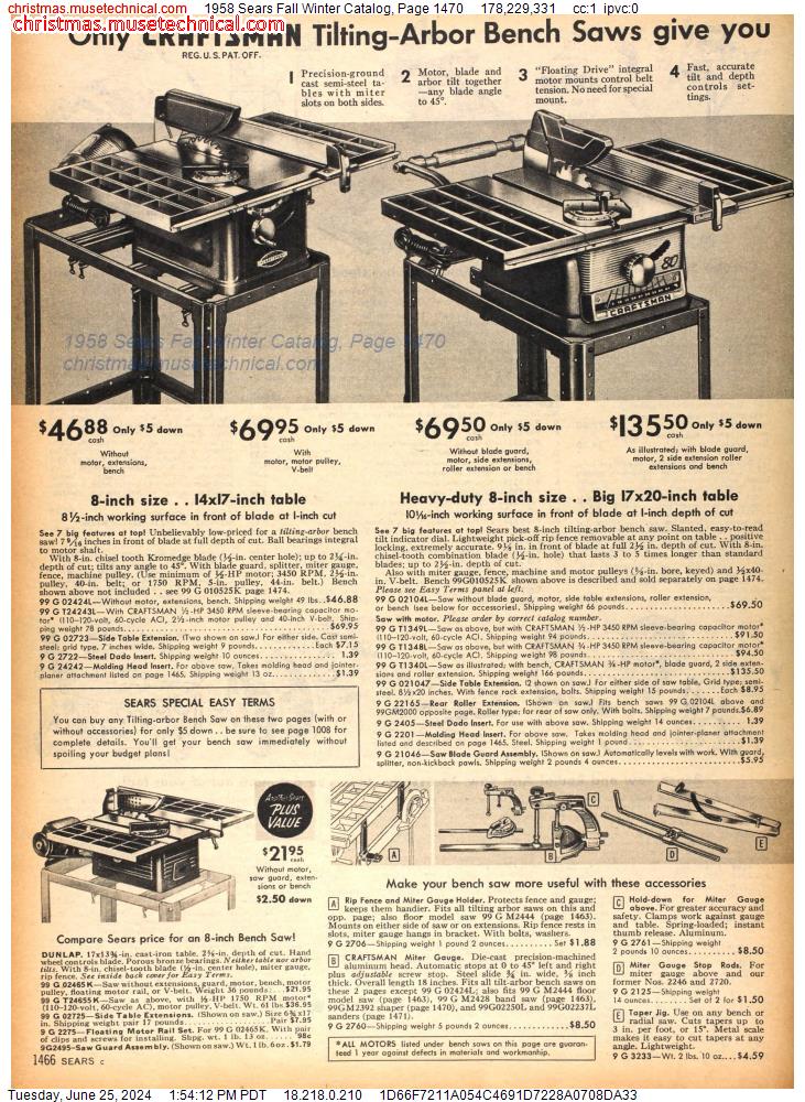 1958 Sears Fall Winter Catalog, Page 1470