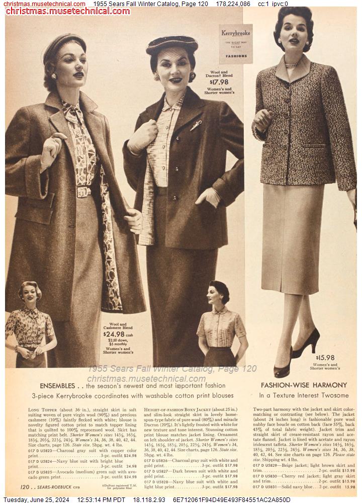 1955 Sears Fall Winter Catalog, Page 120