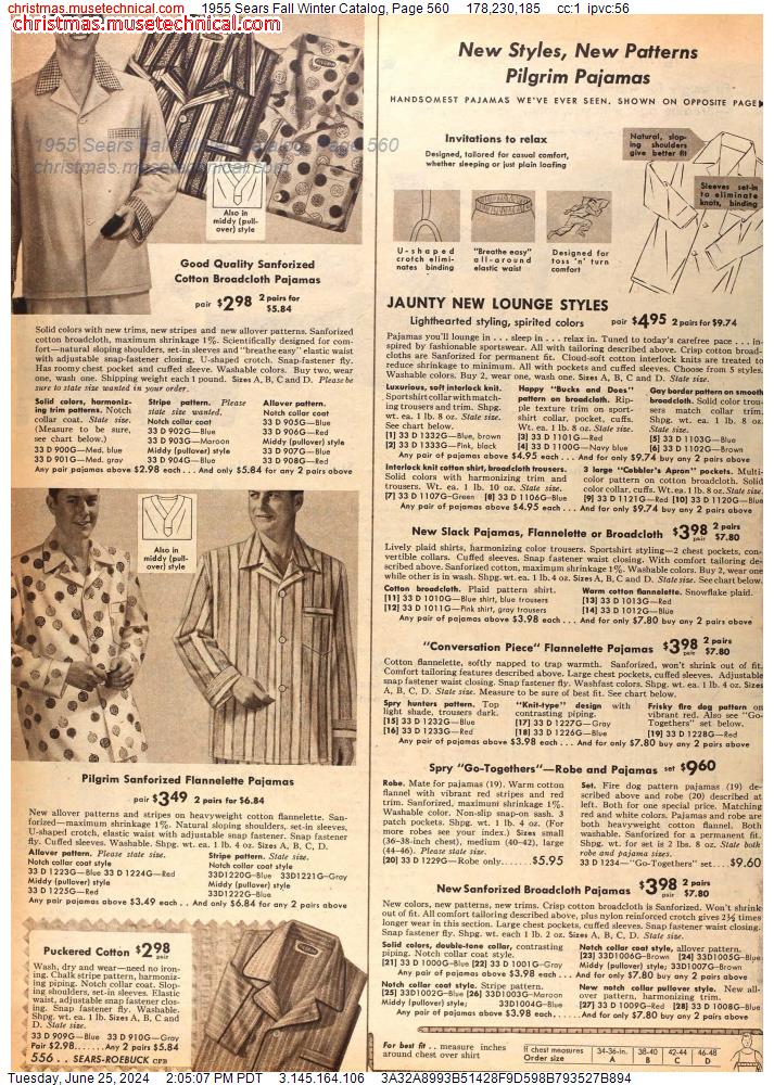 1955 Sears Fall Winter Catalog, Page 560