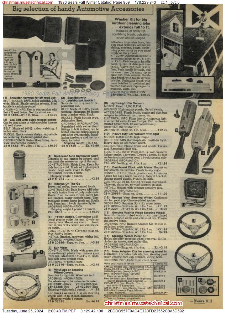 1980 Sears Fall Winter Catalog, Page 809