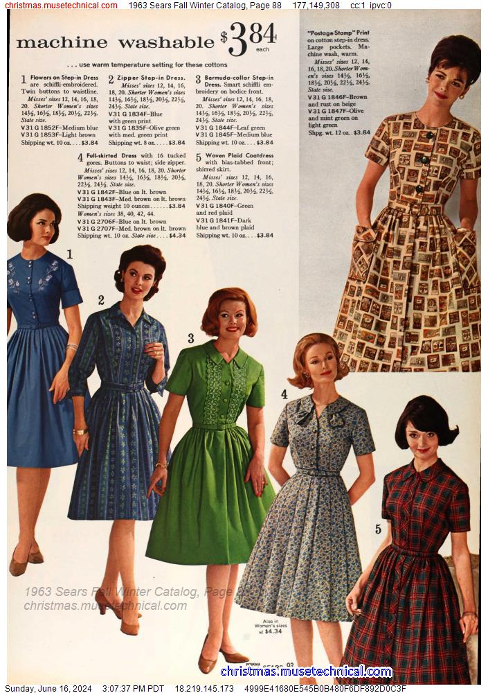 1963 Sears Fall Winter Catalog, Page 88