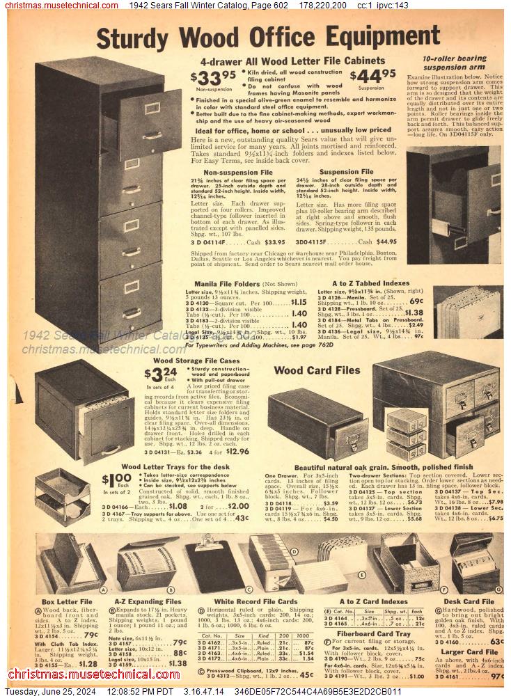 1942 Sears Fall Winter Catalog, Page 602