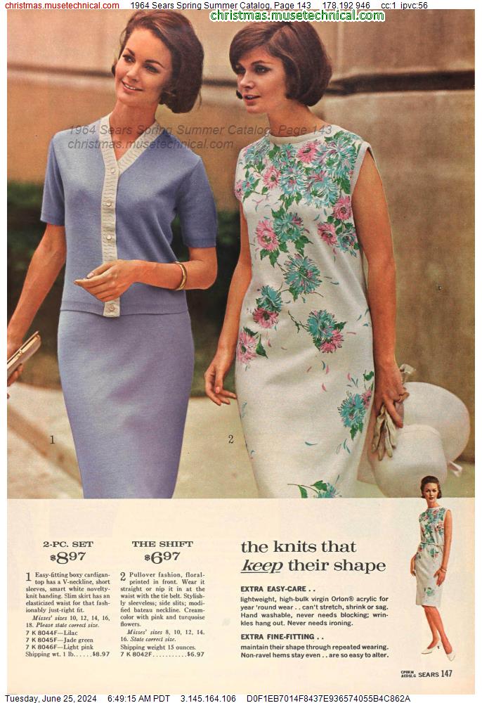 1964 Sears Spring Summer Catalog, Page 143