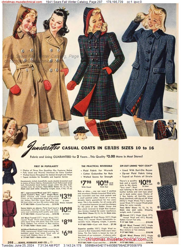 1941 Sears Fall Winter Catalog, Page 297