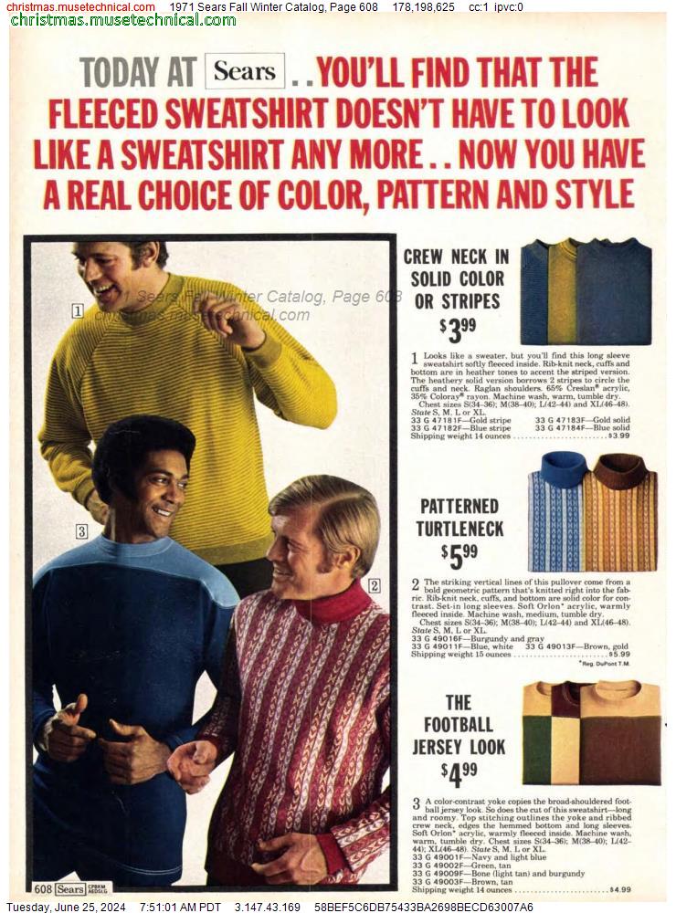 1971 Sears Fall Winter Catalog, Page 608
