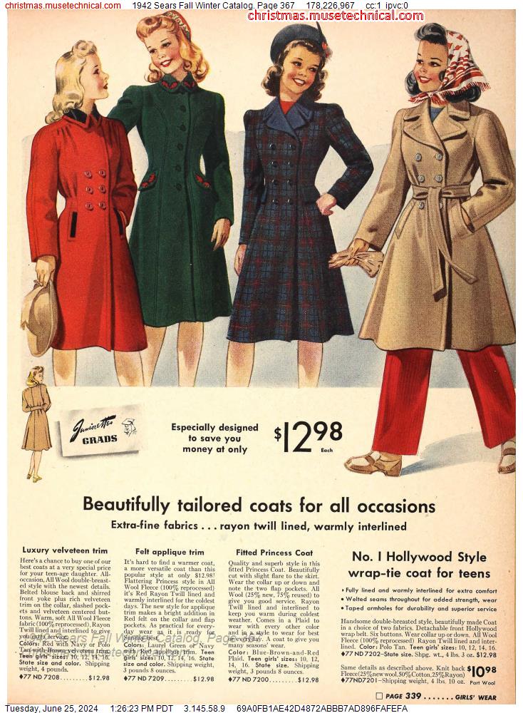 1942 Sears Fall Winter Catalog, Page 367