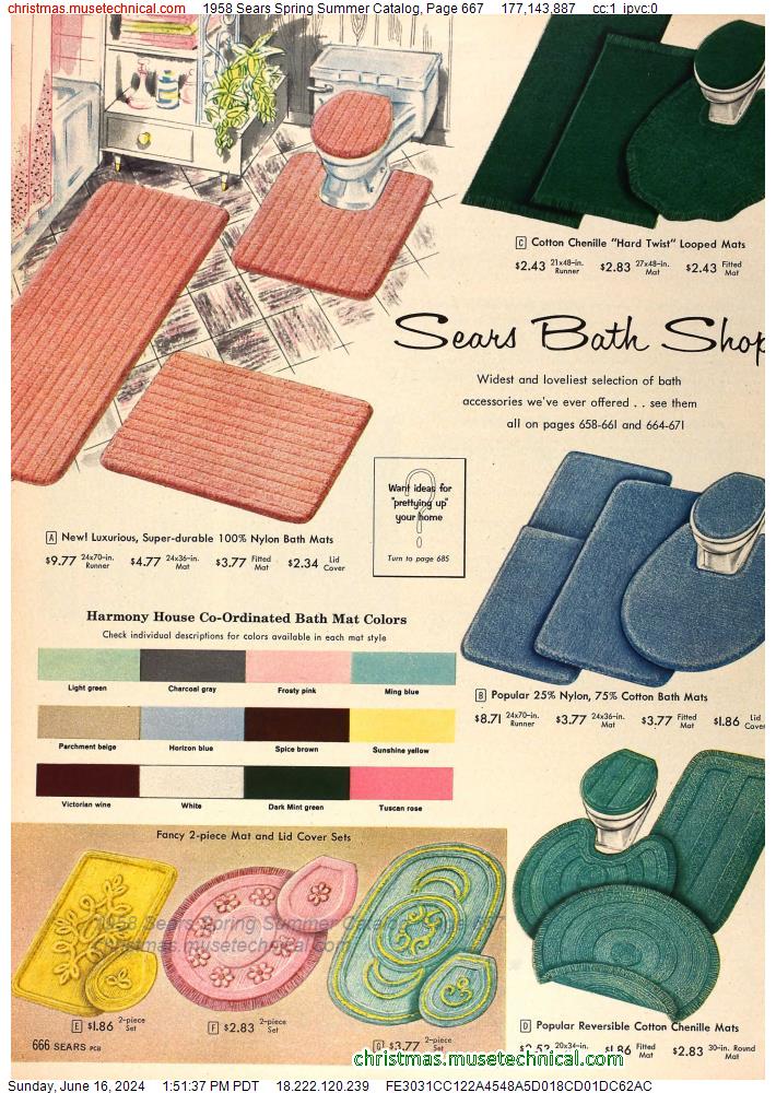 1958 Sears Spring Summer Catalog, Page 667