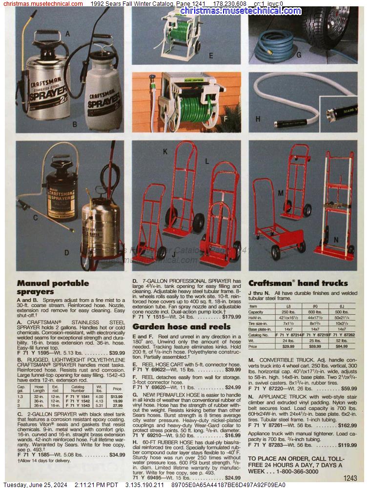 1992 Sears Fall Winter Catalog, Page 1241