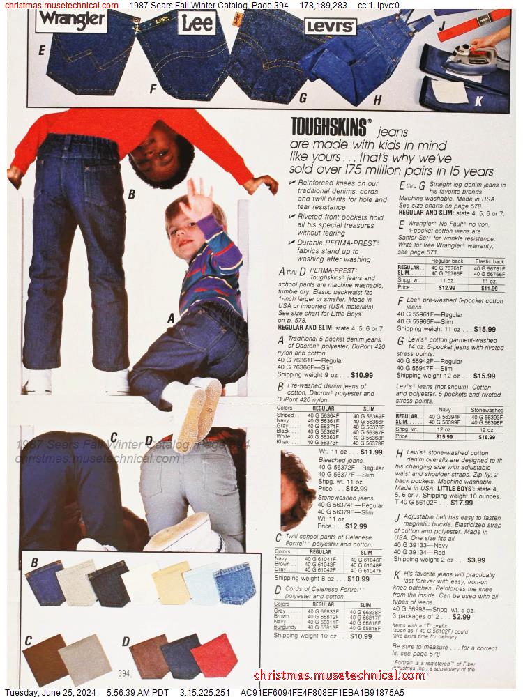 1987 Sears Fall Winter Catalog, Page 394