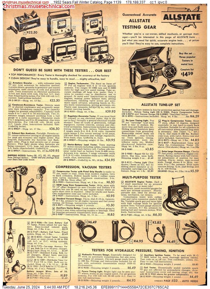 1952 Sears Fall Winter Catalog, Page 1139