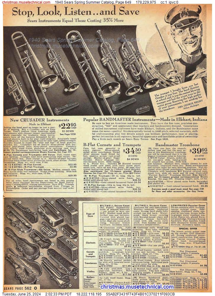1940 Sears Spring Summer Catalog, Page 649