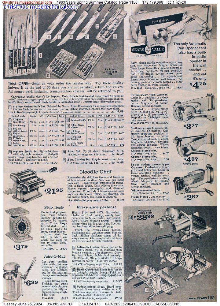 1963 Sears Spring Summer Catalog, Page 1156