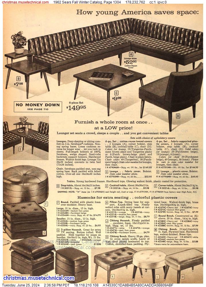 1962 Sears Fall Winter Catalog, Page 1304