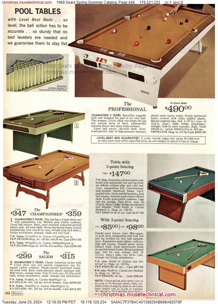 1968 Sears Spring Summer Catalog, Page 448