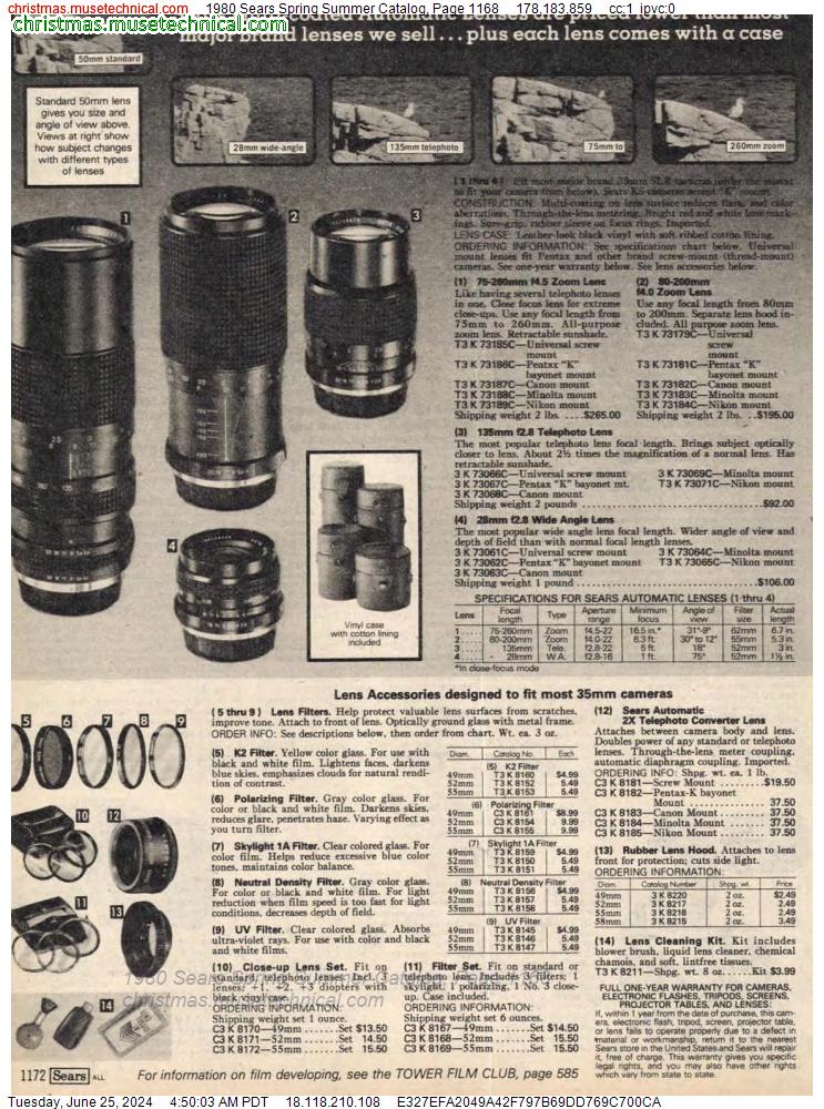 1980 Sears Spring Summer Catalog, Page 1168