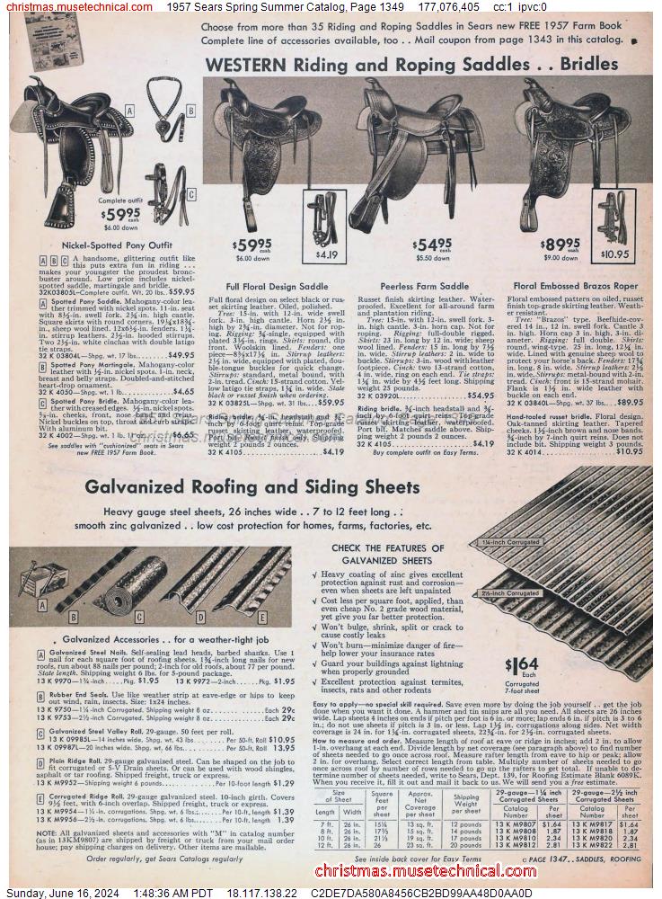 1957 Sears Spring Summer Catalog, Page 1349
