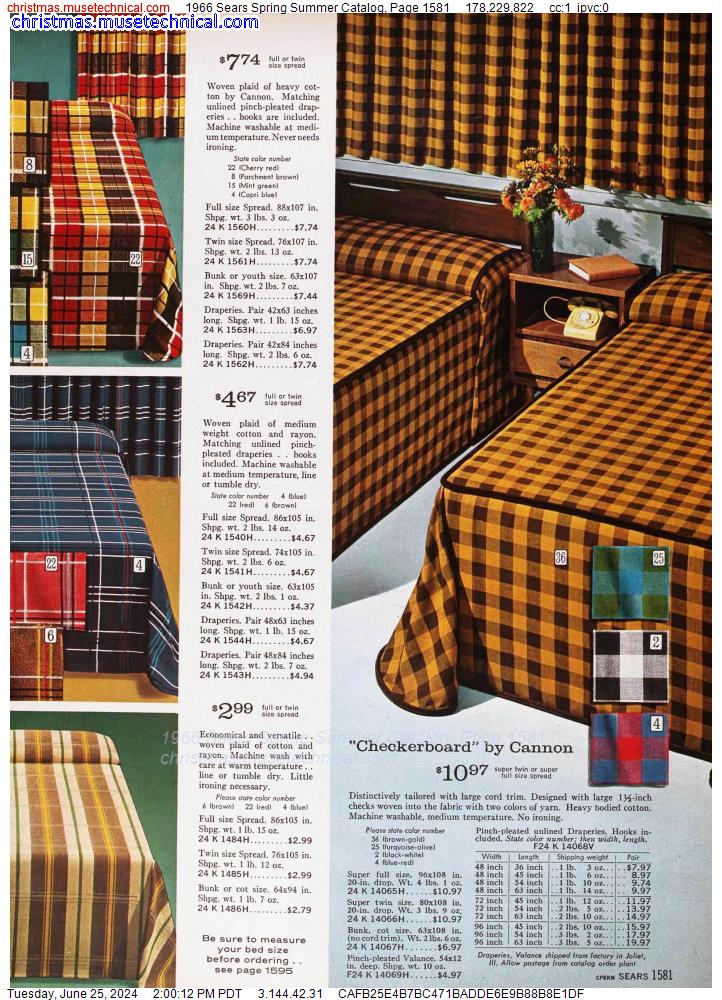 1966 Sears Spring Summer Catalog, Page 1581