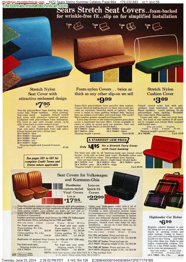 1972 Sears Spring Summer Catalog, Page 664