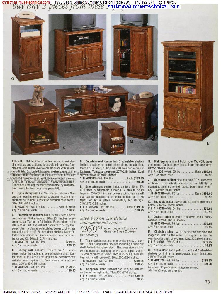 1993 Sears Spring Summer Catalog, Page 781
