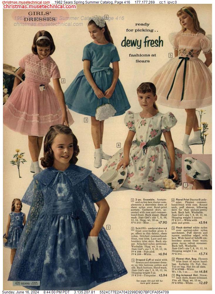 1962 Sears Spring Summer Catalog, Page 416