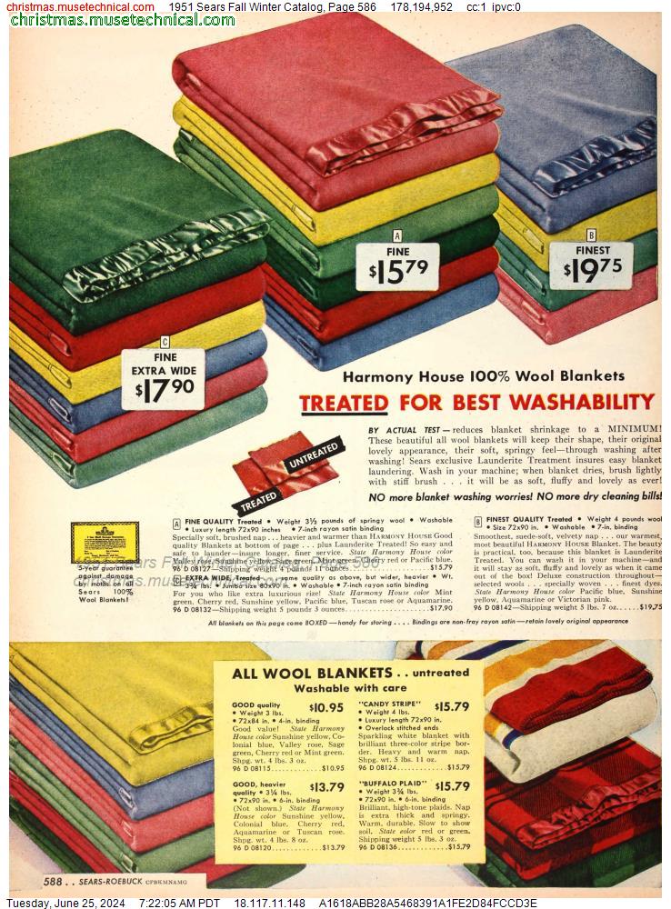 1951 Sears Fall Winter Catalog, Page 586