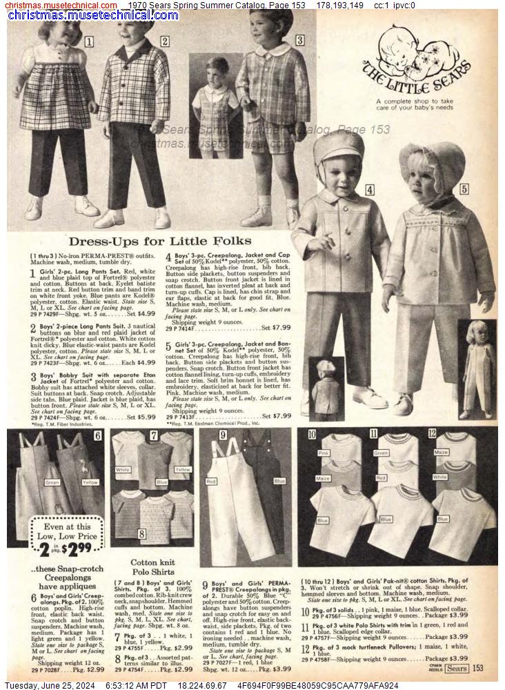 1970 Sears Spring Summer Catalog, Page 153
