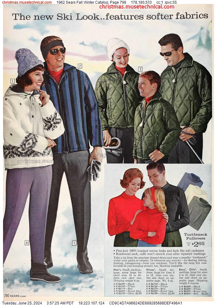 1962 Sears Fall Winter Catalog, Page 799