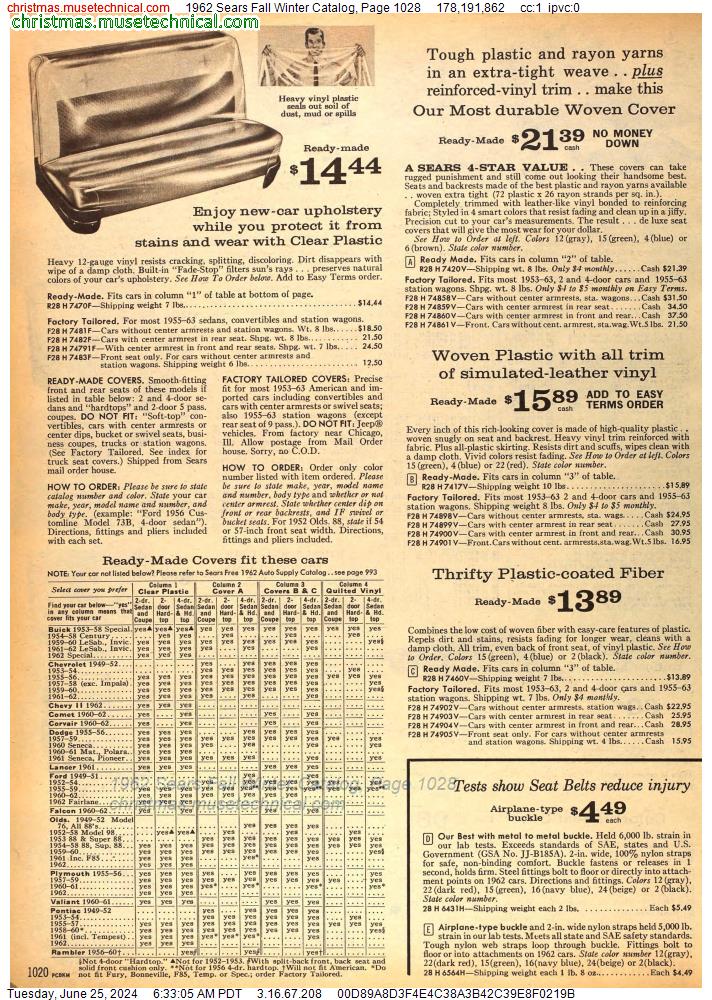 1962 Sears Fall Winter Catalog, Page 1028