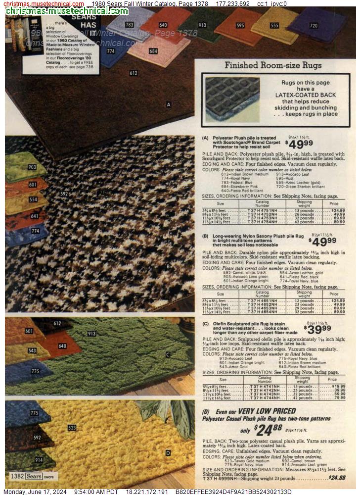 1980 Sears Fall Winter Catalog, Page 1378
